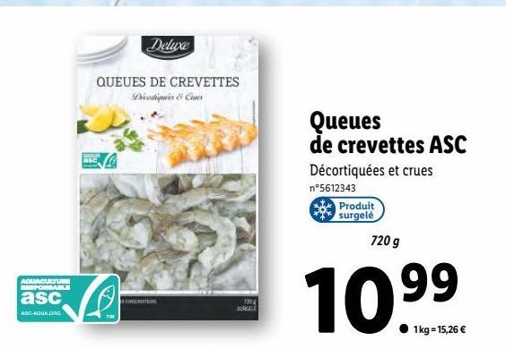 queues de crevettes ASC