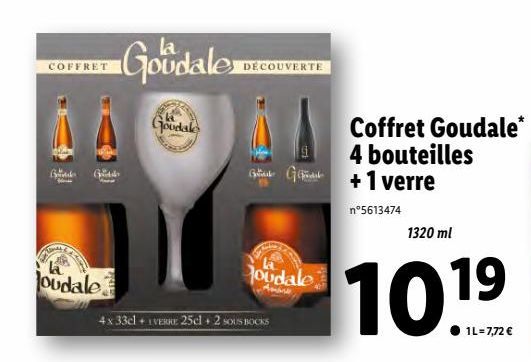 coffret Goudale 4 bouteilles + 1 verre