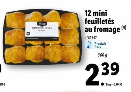 12 mini feuilletés au fromage