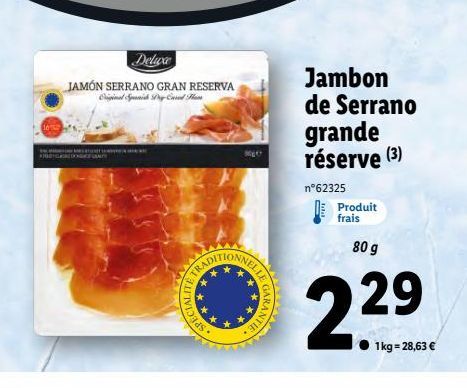 jambon de serrano grande reserve