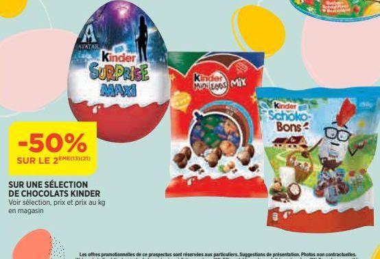 chocolats Kinder