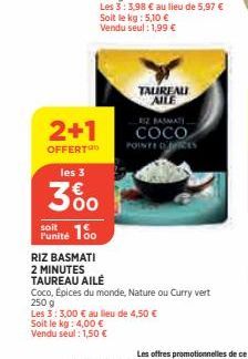 riz basmati Taureau Ailé