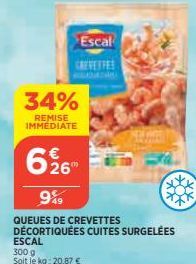 queues de crevettes Escal