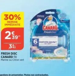 30%  remise immediate  239  3%2  fresh disc canard (14) marine ou citron vert  6  canard  fresh on 