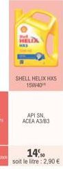HELD HAS  SHELL HELIX HX5 15W40  API SN, ACEA A3/B3 