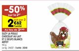 Suzy la poule chocolat au lait et 2 oeufs blancs Abtey offre à 3,49€ sur Leader Price
