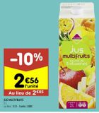 Jus multifruits Leader Price offre à 2,56€ sur Leader Price