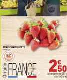 FRAISE GARIGUETTE Catégorie 1  EXPLO  FRANCE  GRANDE FRAIS  250  La barquette de 250 g soit 10€ le kg  offre sur Grand Frais