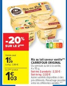 riz au lait Carrefour