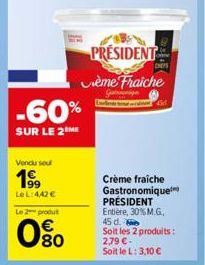 crème fraîche Président