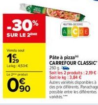 pâte à pizza Carrefour