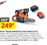Pack tronçonneuse a batterie E212C offre à 249€ sur Rural Master