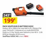 Pack souffleur a batterie E435C offre à 199€ sur Rural Master