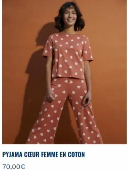 pyjama cœur femme en coton  70,00€ 
