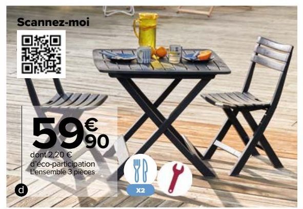 ENSEMBLE BALCON PLASTIQUE