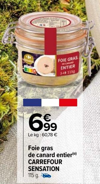 Foie gras de canard entier Carrefour Sensation