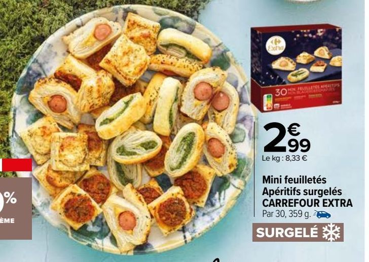 Mini feuilletées Apéritifs surgelés Carrefour Extra