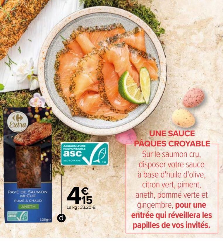 Pavé de saumon fumé mi-cuit Carrefour Extra