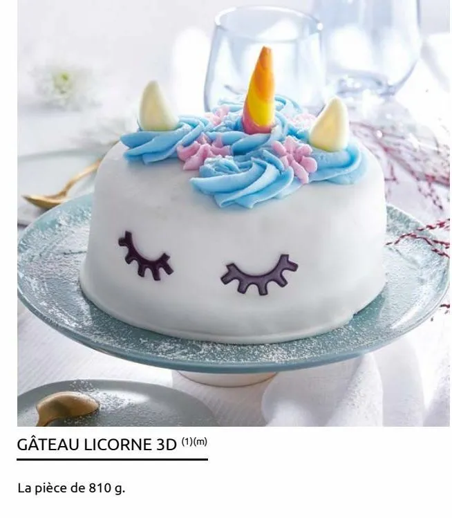 gâteau licorne 3d