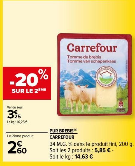 PUR BREBIS CARREFOUR