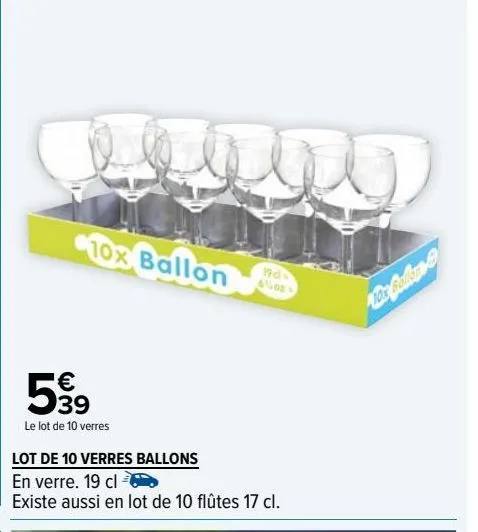  lot de 10 verres ballons