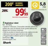 Aspirateur robot Shark offre à 99,99€ sur Carrefour