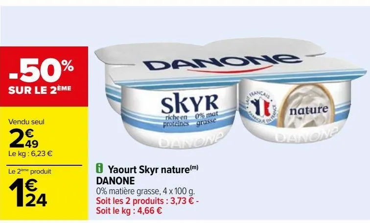 yaourt skyr nature danone