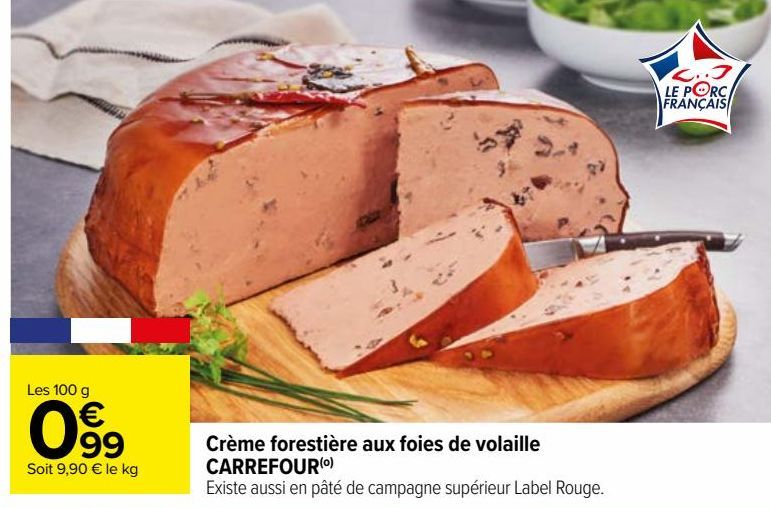 pâté forestière aux foies de volaille Carrefour