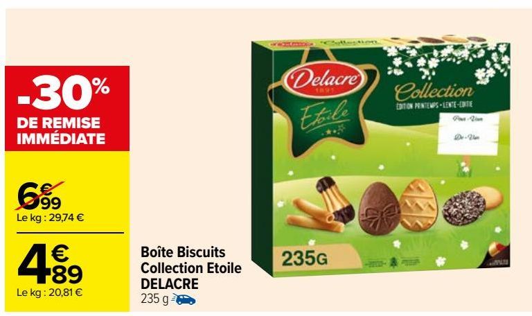 boite biscuits collection etoile Delacre