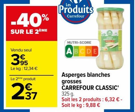 asperges blanches grosses Carrefour Classic