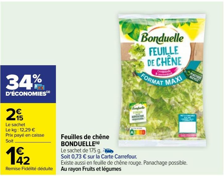 feuilles de chêne Bonduelle