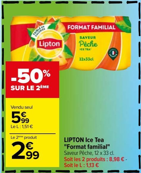 Lipton ice tea "format familial"
