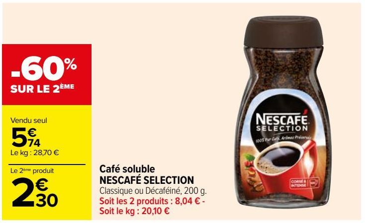 café soluble Nescafé Selection