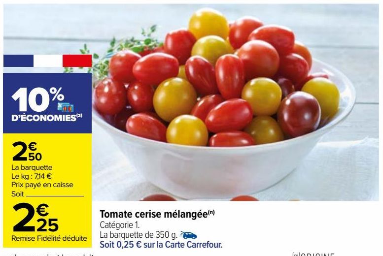 tomate cerise mélangée