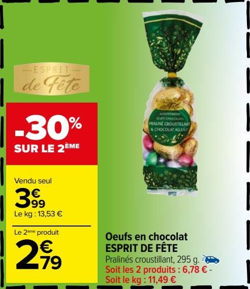 oeufs de chocolat Esprit de Fête