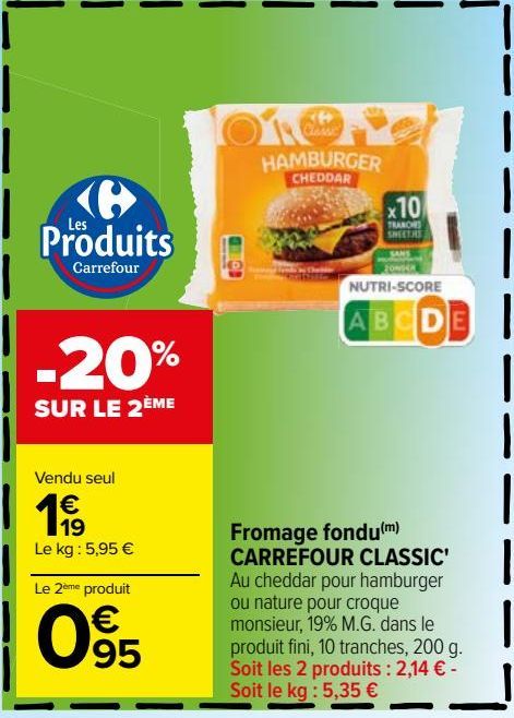 fromage fondu Carrefour Classic