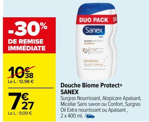 douche biome protect+ Sanex