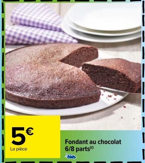 fondant au chocolat 6/8 parts