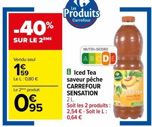 Iced tea saveur pêche Carrefour Sensation
