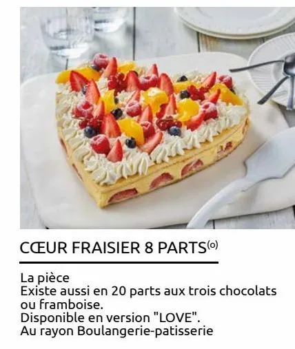 cœur fraisier 8 parts