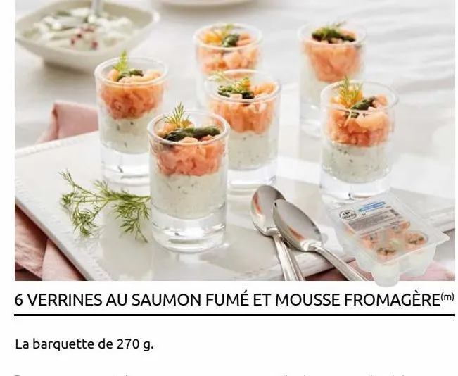 6 verrines au saumon fumé et mousse fromagère