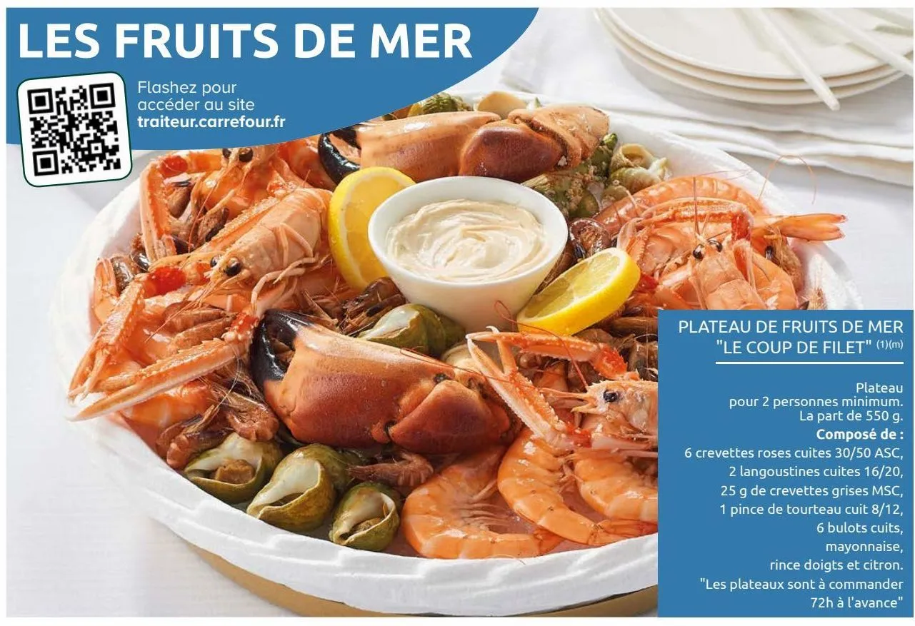 plateau de fruits de mer "le coup de filet"