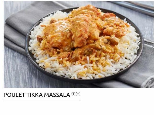 POULET TIKKA MASSALA