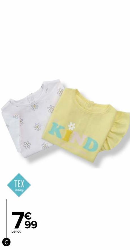 Lot de 2 t-shirt bébé fille 