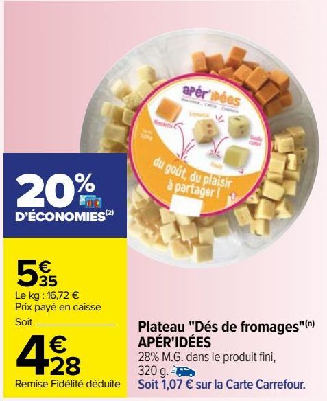 Plateau "Dés de fromages" Apéri'Idées