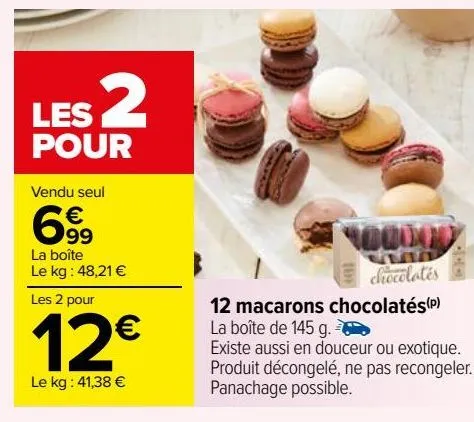 12 macarons chocolatés