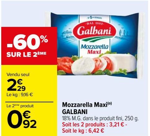 mozzarella maxi Galbani