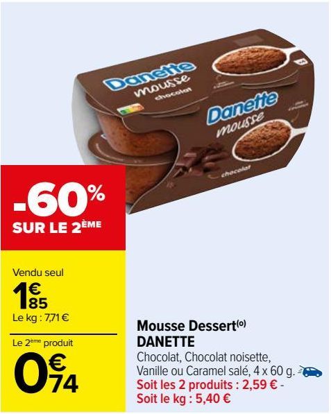 mousse chocolat Danette
