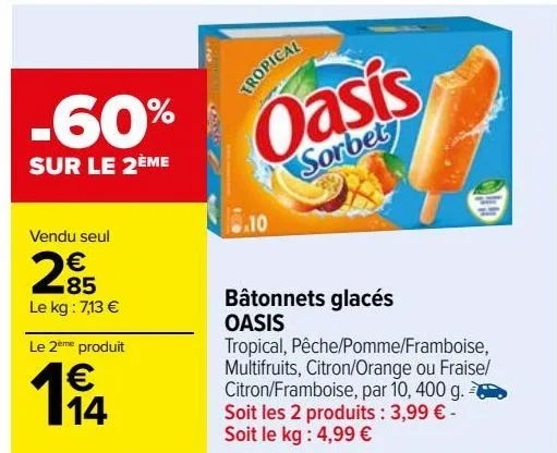 batonnets glacés oasis