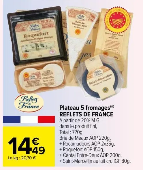 plateau 5 fromages reflets de france